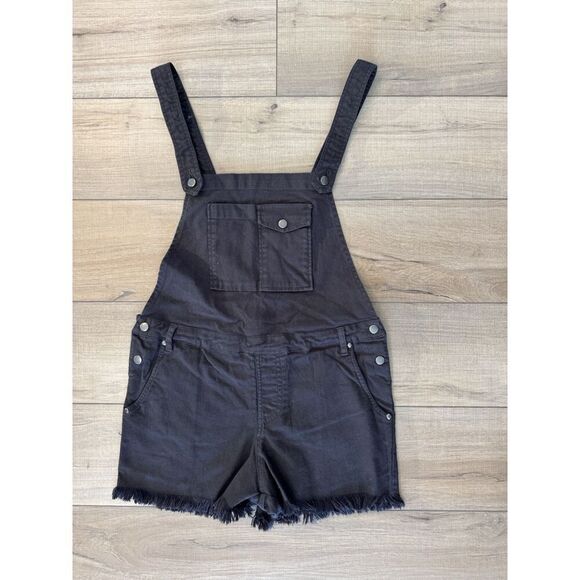 Chaser Black Y2K Denim Short Overalls Shorteralls Women’s M Medium Free People - Picture 3 of 4